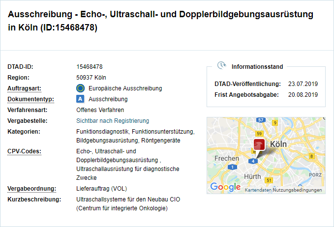DTAD Ausschreibungen Elektroindustrie